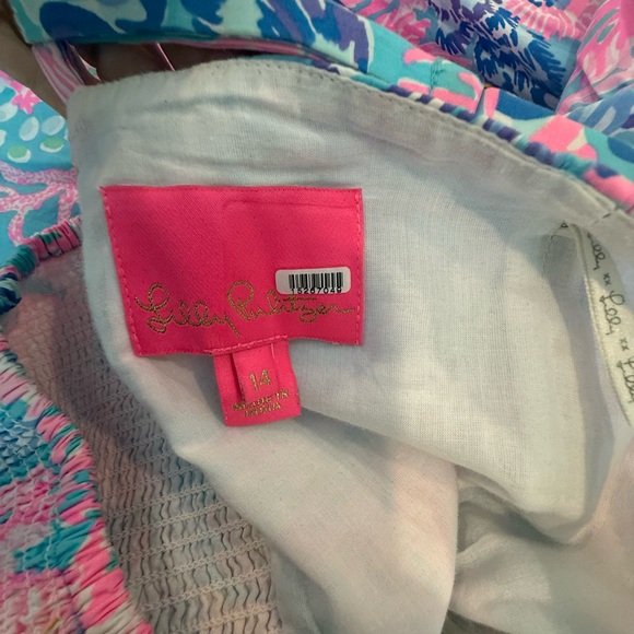 Lilly Pulitzer Pink and Blue Floral Kids Dress - Picture 4 of 4